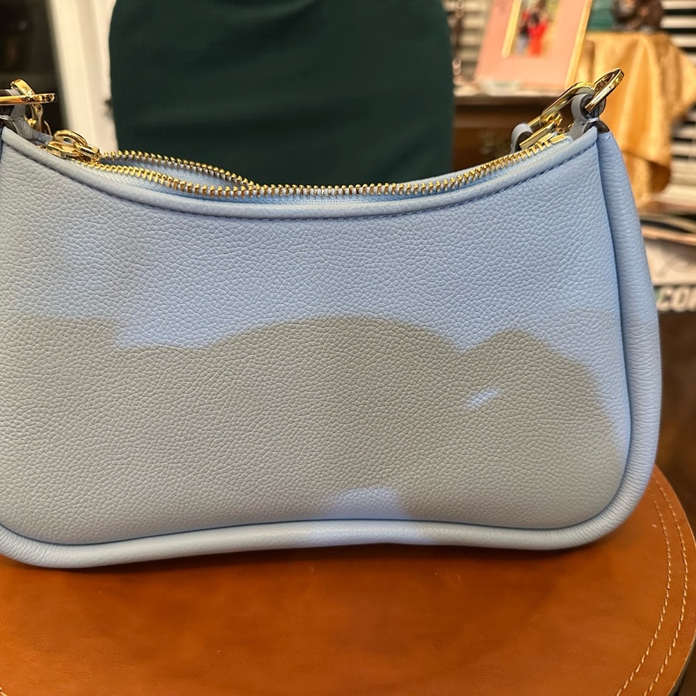 NWOT Kate Spade Light Blue Woven Shoulder Bag - Picture 2 of 5